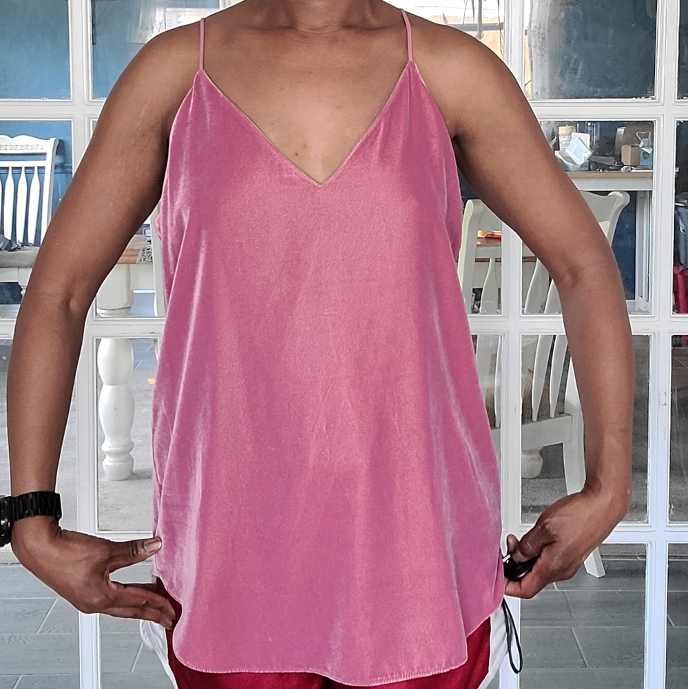 Spring Pink Velvet Express Tank Top